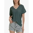 thumbnail image 2 of Women's Short Sleeve V-Neck Shirts Loose Casual Tee T-Shirt, 2 of 6