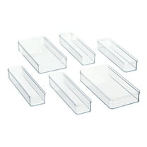 Mainstays 6-Piece Drawer Storage Set, Clear Plastic