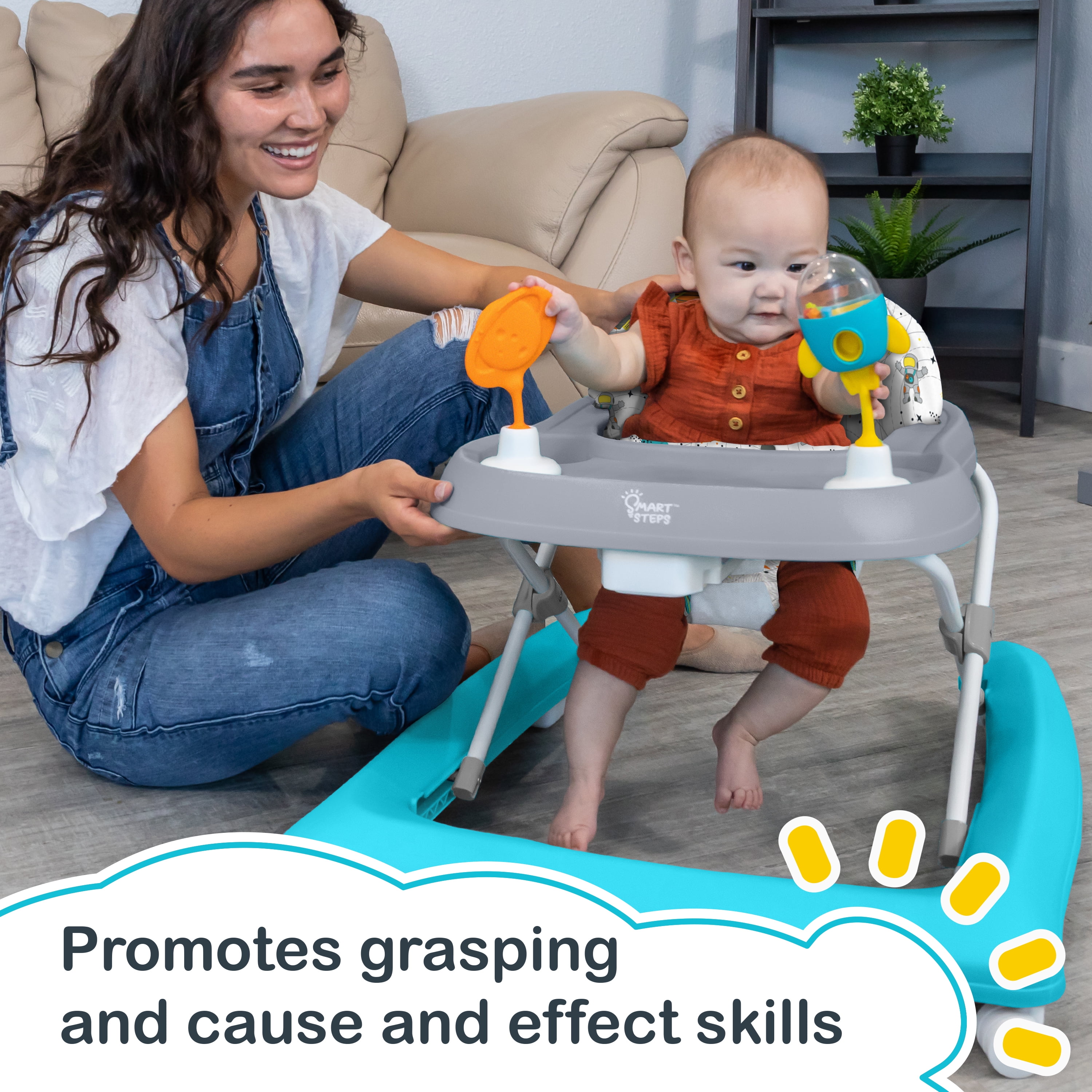 Smart Steps Trend Activity Baby and Toddler Walker, Space Walk Navy
