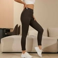 thumbnail image 4 of YDFCWXW Women's Soft Cloud Fleece Leggings Slim Casual Warm Winter Solid Pants (Coffee, M), 4 of 9