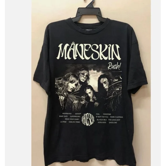 Reprint Rare VINTAGE Maneskin Rock Band Rush tour Gift Unisex T-Shirt S-45XL