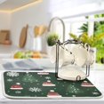 thumbnail image 5 of Yayeee Dish Drying Mat for Kitchen Counter 18"x24" Microfiber Absorbent Pad, Green Christmas Hats, 5 of 7