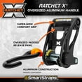 thumbnail image 5 of SmartStraps 1-1/4 in. x 10 ft. Orange RatchetX Heavy Duty Ratchet Tie Down Straps with Black Grip, Padded Handle, 1,000 lb. Safe Work Load - 2 pack, 5 of 8