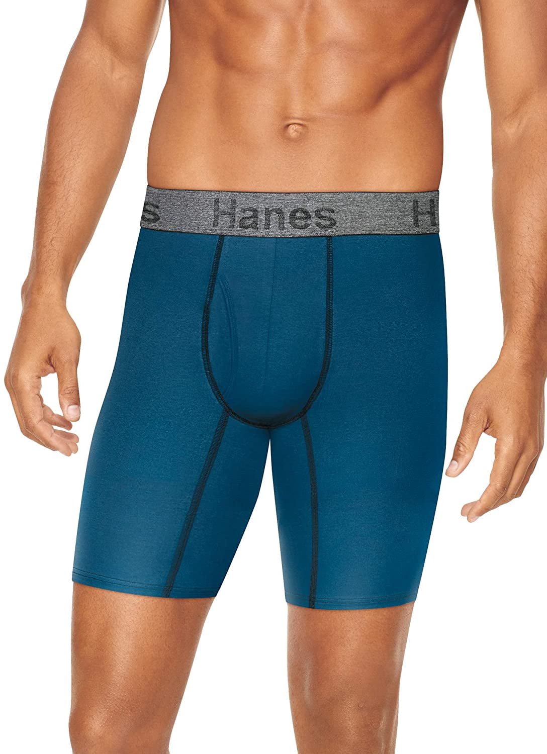 Hanes Men's Comfort Flex Fit Cotton Stretch Long Leg Boxer Brief, 3 + 2 Bonus Pack
