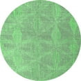 thumbnail image 1 of Ahgly Company Indoor Round Solid Emerald Green Modern Area Rugs, 4' Round, 1 of 4