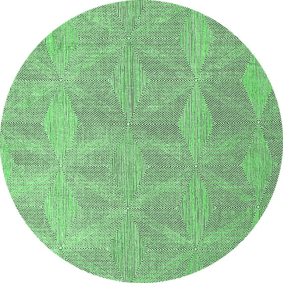Ahgly Company Indoor Round Solid Emerald Green Modern Area Rugs, 4' Round