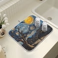 thumbnail image 4 of Yayeee Dish Drying Mat for Kitchen Counter 18" x 24" Microfiber Super Absorbent Coffee Decorative Pad, Swirling Starry Sky, 4 of 9
