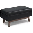thumbnail image 1 of Simpli Home Owen 36" Small Faux Leather Storage Ottoman in Midnight Black, 1 of 9