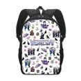 thumbnail image 4 of Set de mochila HaVern Movie Casual con estampado 3D y bolsa de almuerzo, color blanco, 4 of 7