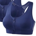 thumbnail image 4 of Sentmoon Women Bras Plus Size Sports Bra 4 Pack Front Zipper Sports Bra Underwire Support Breathable Soft Stretch Back Gather Design Secure Fit Workout Running Gym Active Bra for Training, 4 of 5