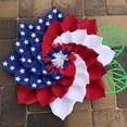 thumbnail image 3 of Couronne Patriotique de 17,7 Pouces pour Porte d'Entrée, Couronne de Drapeau en Maille Poly Rouge Blanc Bleu, Décoration Résistante aux Intempéries pour la Journée des Anciens Combattants, le Jour du Souvenir, le 4 Juillet, Décoration Quotidienne pour la Maison, 3 of 4