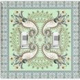 thumbnail image 1 of Metal Light Switch Plate Cover Green Floral Mandala Paisley Circular Tile Pattern TIL087, 1 of 13
