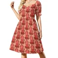 thumbnail image 2 of Vestido de manga corta con estampado de calamares, vestido de noche de lujo para mujer, vestidos de playa de verano., 2 of 8
