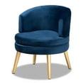 thumbnail image 2 of Baxton Studio Baptiste Glam and Luxe Navy Blue Velvet Fabric Upholstered and Gold Finished Wood Accent Chair, 2 of 8