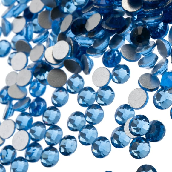 Crystal Lane DIY 1440pcs SS20 (4.7mm) Light Sapphire | Glass Round Flat Back Rhinestones