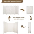 thumbnail image 6 of 8 Panels Room Divider 6 FT Tall Weave Fiber Privacy Screen Freestanding Double Hinged Folding Screen Extra Wide Room Dividers for Patio Privacy, Off White, 6 of 8