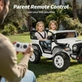 thumbnail image 5 of Hikiddo 2-Seater Ride on Car Truck, 24V 4WD Ride on Toy Electric Car for Kids Boys w/Remote, Bluetooth - White, 5 of 10