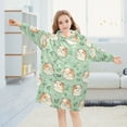 thumbnail image 5 of Dailycode Wearable Blanket Hoodie Oversized Sherpa Flannel Blankets with Pocket for 3-14 Year Old Cute Hamster and Leaf, 5 of 7