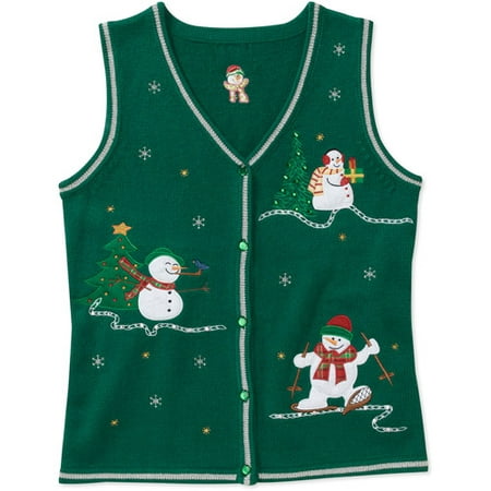 Women's Snowmen Christmas Sweater Vest - Walmart.com