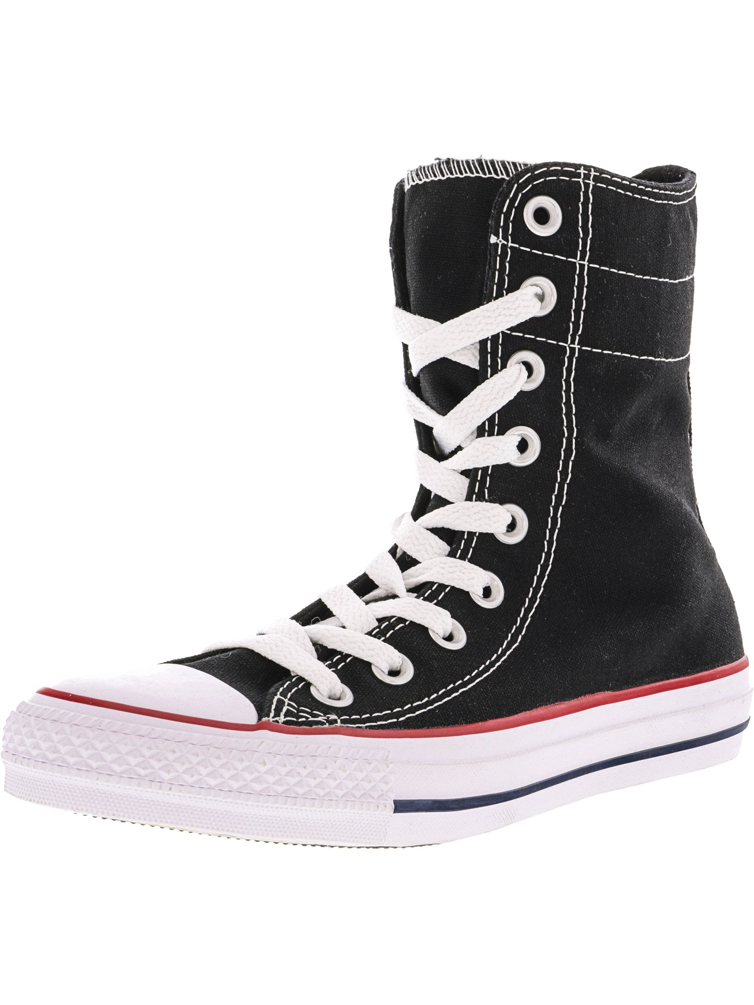 Converse Women's Chuck Hi-Rise Extra High Black White Canvas Fashion Sneaker - 7M - Walmart.com