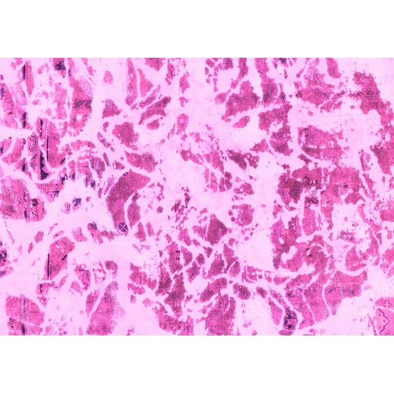 Ahgly Company Indoor Rectangle Abstract Pink Modern Area Rugs, 2' x 3'