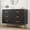 Black, variant on Black 6-Drawer Dresser with Gold Handles, Wooden Chest with Deep Storage Drawers for Bedroom, Living Room, Entryway