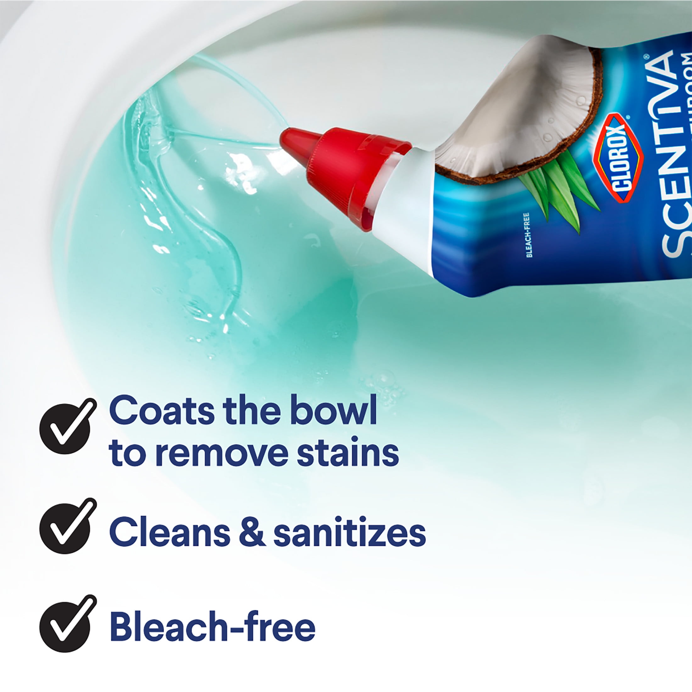 (3 pack) Clorox Scentiva Bathroom Toilet Cleaning Gel, Coconut and Waterlily, 24 Fluid Ounces