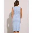 thumbnail image 3 of DARING DIVA Faux Suede Sleeveless Split Hem Dress XS Light Blue, 3 of 6