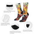 thumbnail image 3 of Daiia Colorful Daisy Sunflower Cow Print Crew Socks – Soft Breathable Long Socks for Men & Women, Moisture-Wicking & Comfortable Daily Wear Socks, One-Size Fits Most (US 5-11), 3 of 6