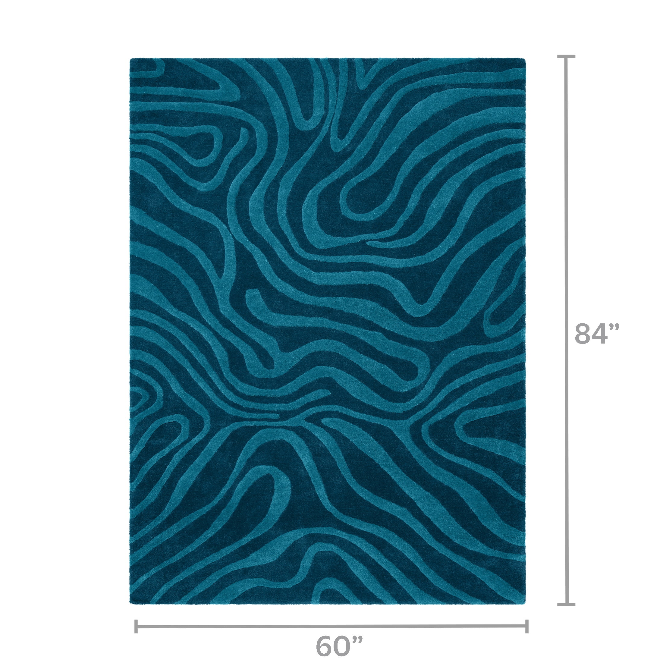Temi Coker for Walmart Hand Tufted Area Rug, 5' x 7', Blue
