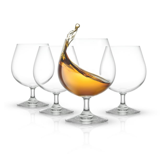 JoyJolt Cask Brandy Snifter Glasses, 13.5 oz Set of 4