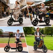 High-Performance Electric Scooter for Adults with Seat, 22MPH Top Speed, 48V 22.5Ah Long-Range Battery, Up to 55 Miles, Dual Suspension, Foldable Design & Cargo Basket