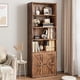 thumbnail image 1 of Industrial-style 71.4-pulgada de madera six-layer estante con doors para para exposición y almacenamiento, estilo rural style, 1 of 10