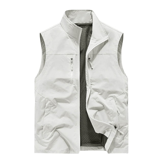 Veste d'Extérieur pour Hommes, Coupe Ample avec Multiples Poches, Tissu Polyester, Manches Longues, Sans Capuche, Vert Militaire, pour Randonnée et Tenue Décontractée