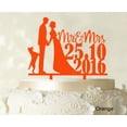 thumbnail image 1 of "Personalized ""Mr And Mrs"" Wedding Cake Topper Dog Silhouette Custom Cake Topper Color Option Available 6""-7"" Inches Wide", 1 of 1