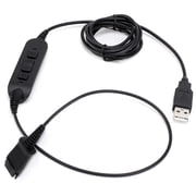 QD to USB Adapter Cable Compatible with 4-Pin Plantronic-Poly QD Headset with a Quick Disconnect with Volume Control and Mute Microphone/Speaker (PLT-QD-USB(02))