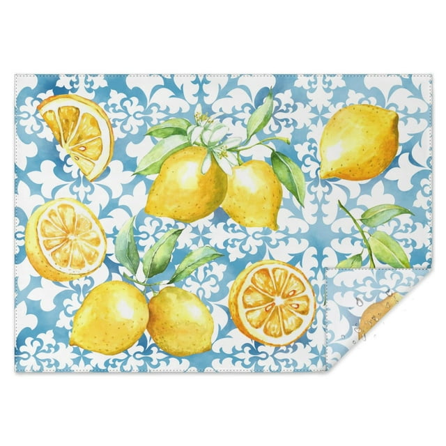 Nappe à Citrons, Nappe Résistante aux Plis en Polyester, Nappes Imperméables Réutilisables pour Mariage, Anniversaire, Fête du Thé (Rectangulaire, 60x84 Pouces)