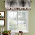 thumbnail image 4 of Farmhouse Valances for Windows, Decorative Rod Pocket Window Valance Curtains, American Country Star Barn Black Plaid Berry Short Curtain Drapes for Kitchen/Living Room, 2 Panels, 60" W x 18" L, 4 of 8