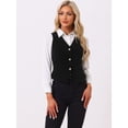 thumbnail image 2 of DARING DIVA Women's Vintage Velvet Vest Button Down Steampunk Waistcoat XS Black, 2 of 6