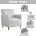 thumbnail image 2 of TOPCHANCES Stretch Velvet Armchair Slipcover, Anti Slip Chair Covers for Living Room, Light Gray, 2 of 5