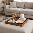 thumbnail image 7 of Kouboo La Jolla Square Rattan Jumbo Sized Centerpiece and Ottoman Tray, for Coffee Table, Breakfast, Drinks, Snack, Bread, 7 of 7