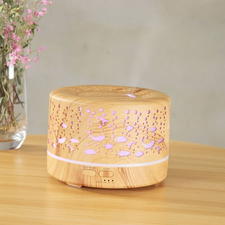 

WANYNG Humidifier Remote Control Large Capacity Household 500ml Wood Grain Aroma Diffuser household 700ml Yellow