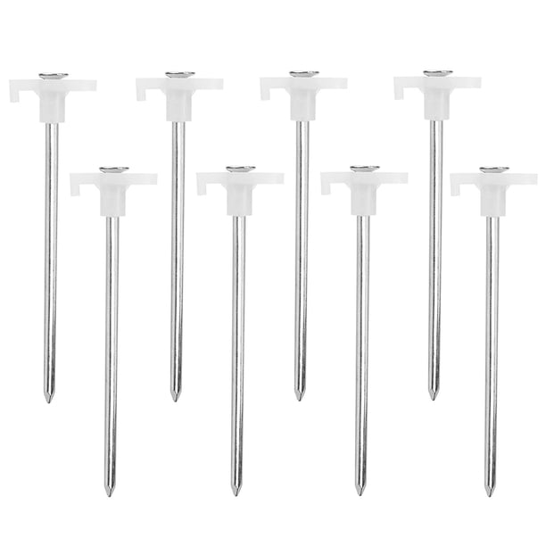 Piquetas Para Tienda De Campaña 30 Cm - Acero Galvanizado, 8 Mm De Grosor, 6 Unidades, Para Camping, Toldos, Trampolines