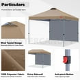 thumbnail image 3 of MASTERCANOPY 10 x 10ft Pop-up Canopy Tent with 1 Sidewall, Khaki, 3 of 7