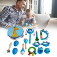 thumbnail image 3 of Instrumentos musicales juguete CUTICAT 14 piezas sonajero rompecabezas 10 castañuelas azul, 3 of 7