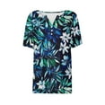 thumbnail image 6 of Kctiaxy Hawaiian Shirts for Women V-Neck Button Collar Short Sleeve Shirts Fashion Beach Floral Summer Tops Casual Pullover Blouse, 6 of 6