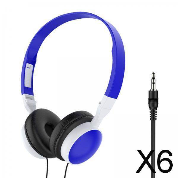 6x Auriculares en La Cabeza Orejeras Grandes Plegables Ajustables Diafragma Compuesto Estéreo Acogedoras Almohadillas para órganos Electrónicos 6 piezas