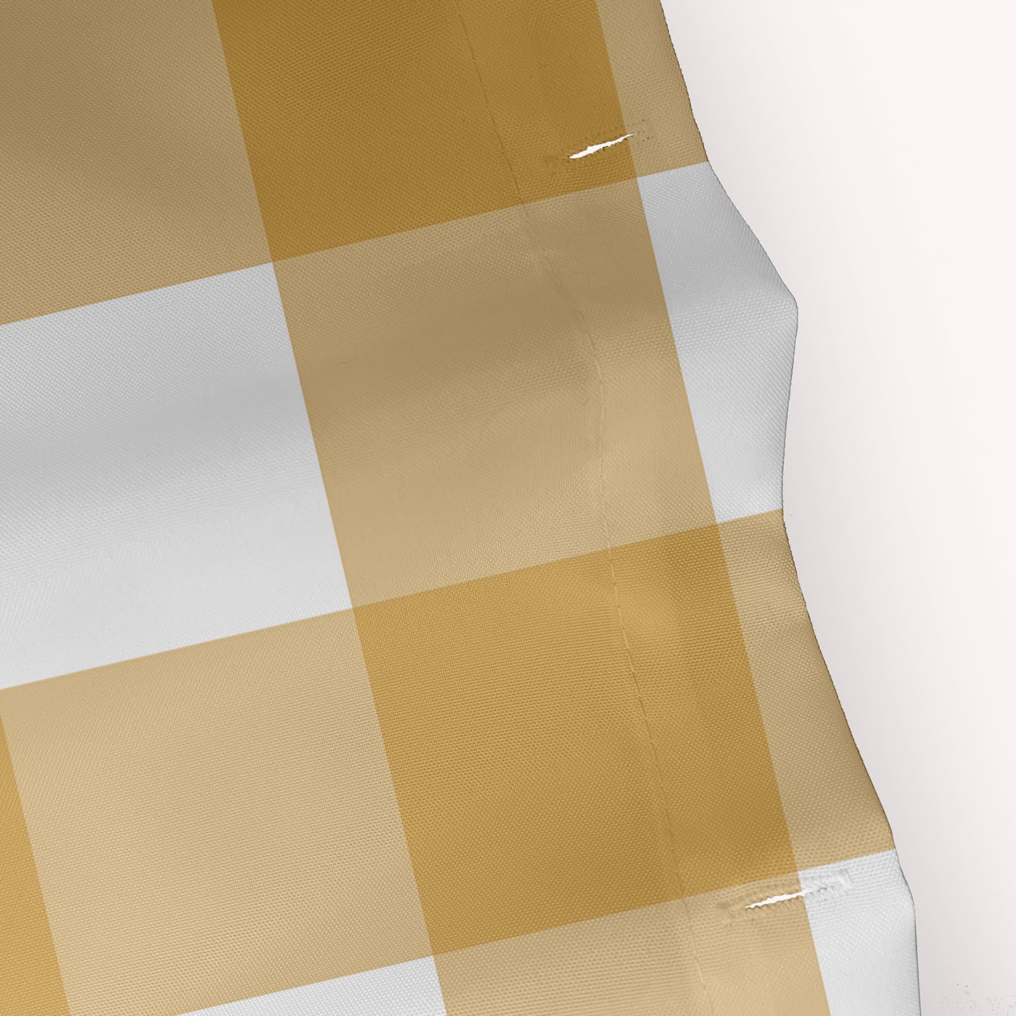 Simply Daisy 70" W x 73" L Gingham Plaid Polyester Shower Curtain, Golden Mustard [1 Ct]
