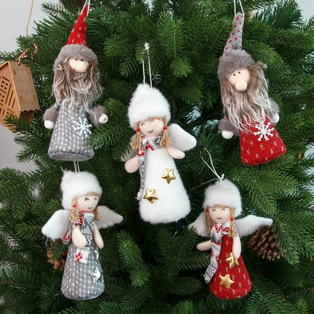 

Gwong Christmas Ornaments Eye-catching Wear Resistant Fabric Hanging Pendant Miniature Dolls for Home