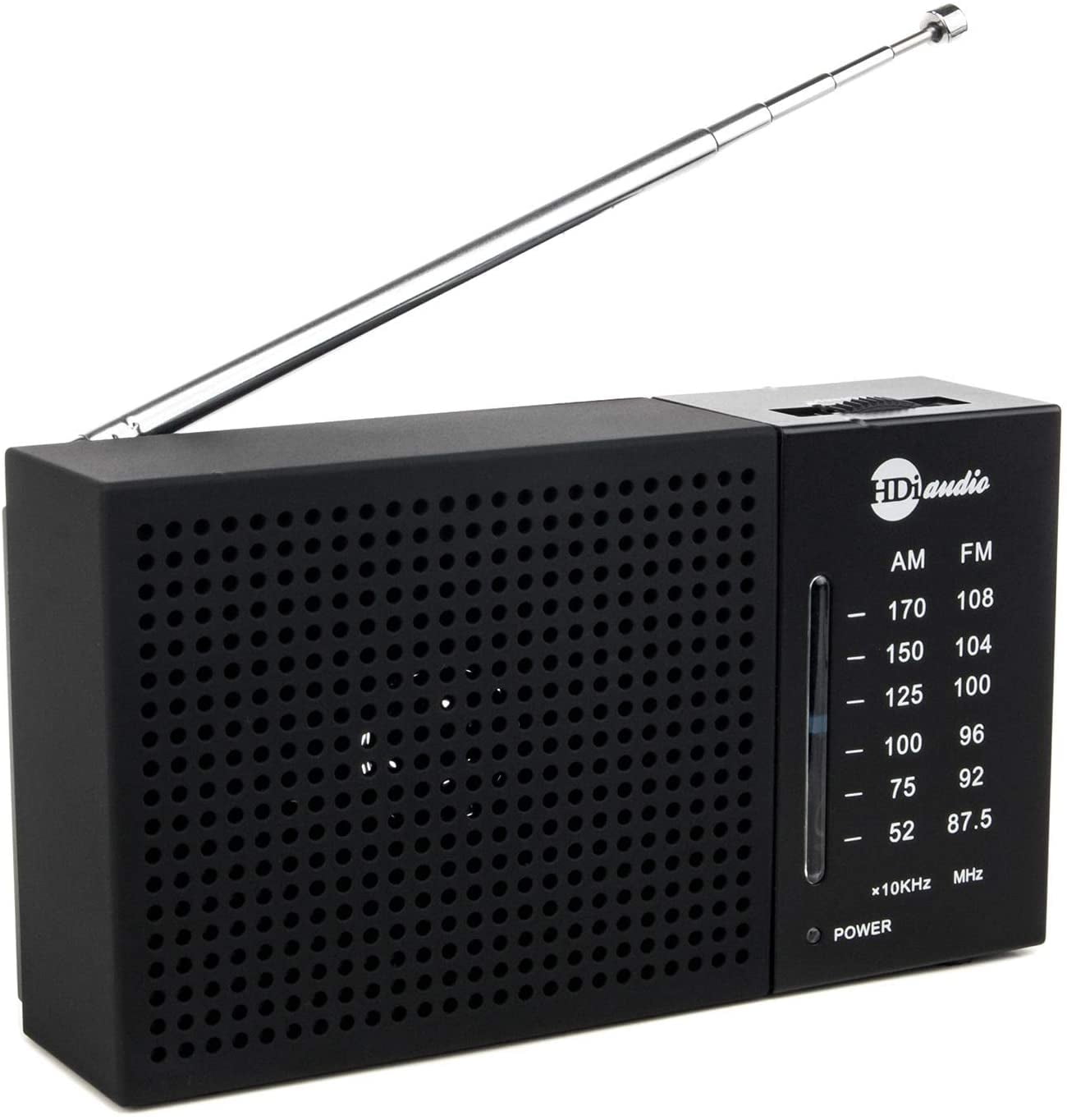 HDi Audio Portable Compact AM/FM Radio with Built in Speakers